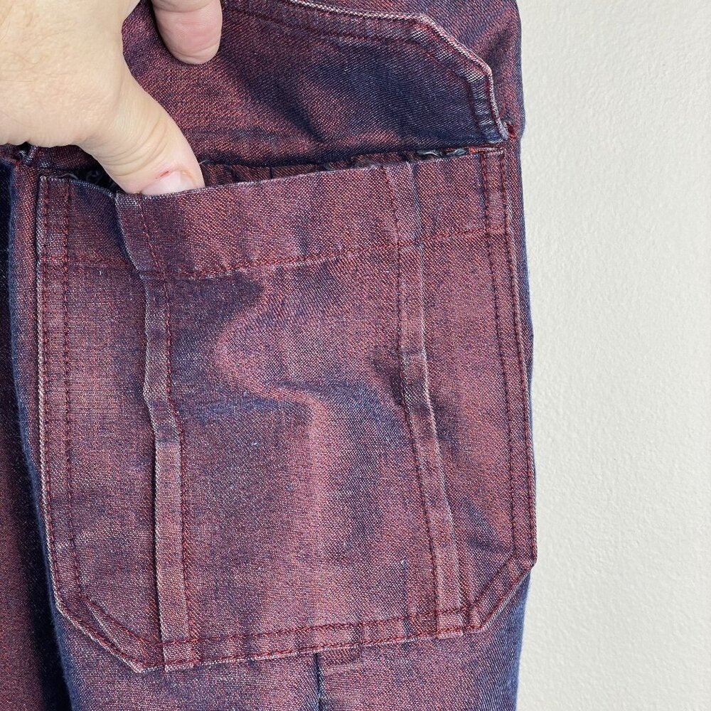 Vintage Indie Denim Skirt Womens 3X Red Irridescent Grunge Casual Modest Classic - Picture 3 of 8